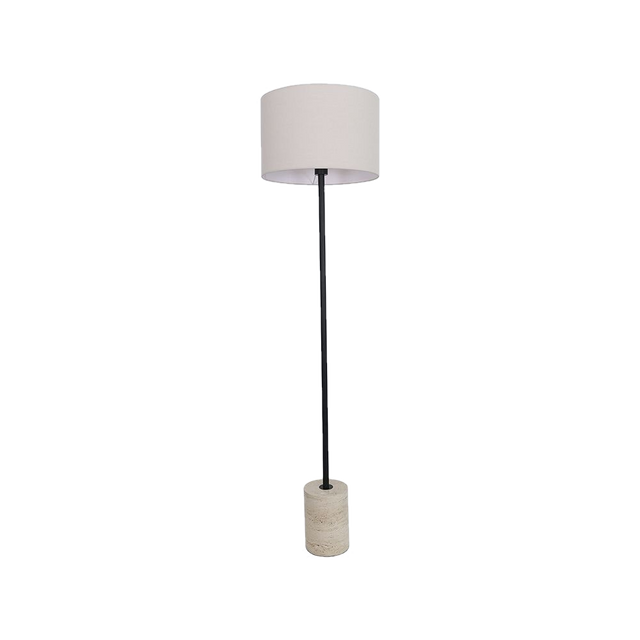 Maria Floor Lamp Black & Travertine