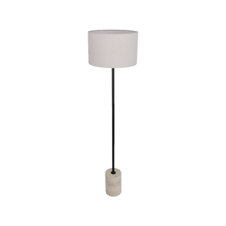 Maria Floor Lamp Black & Travertine