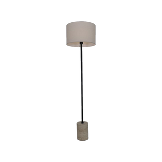 Maria Floor Lamp Black & Travertine