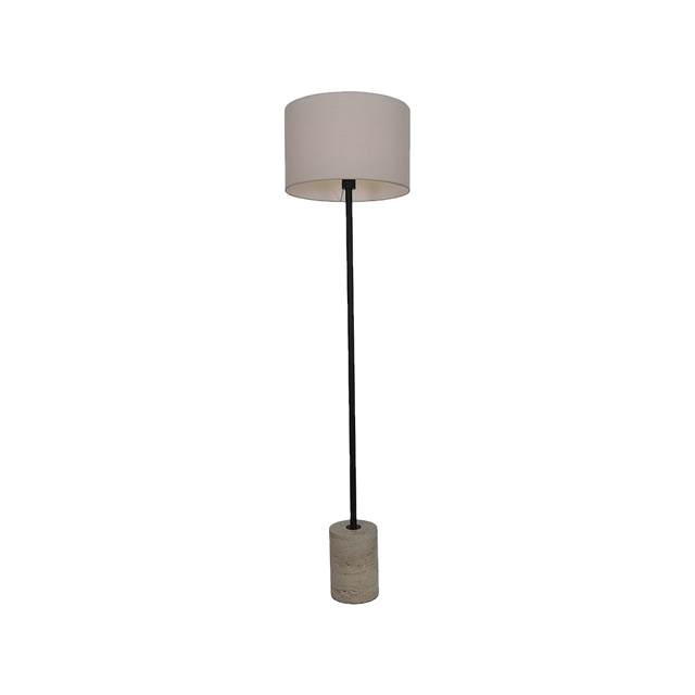 Maria Floor Lamp Black & Travertine