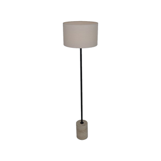 Maria Floor Lamp Black & Travertine