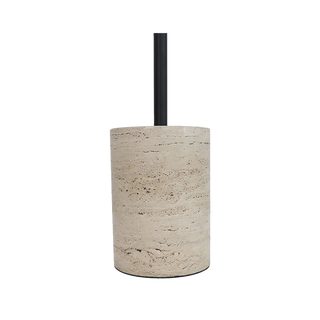 Maria Floor Lamp Black & Travertine