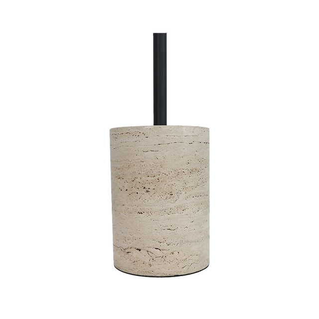 Maria Floor Lamp Black & Travertine
