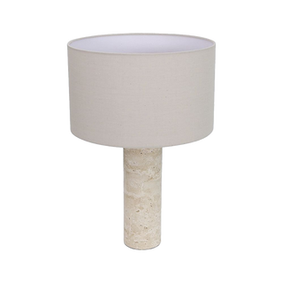 Maria Table Lamp Black & Travertine
