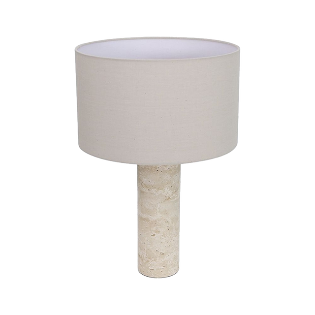 Maria Table Lamp Black & Travertine