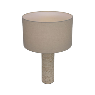 Maria Table Lamp Black & Travertine