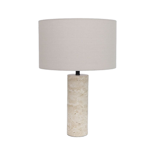 Maria Table Lamp Black & Travertine