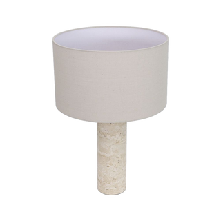 Maria Table Lamp Black & Travertine