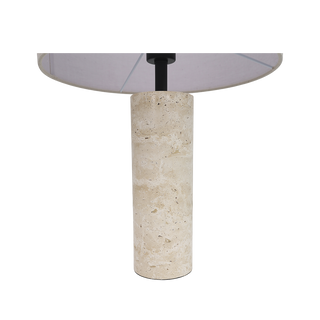Maria Table Lamp Black & Travertine