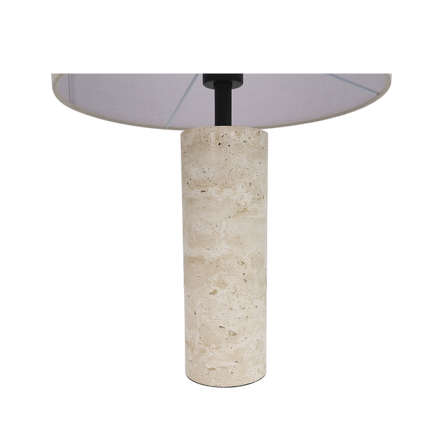 Maria Table Lamp Black & Travertine