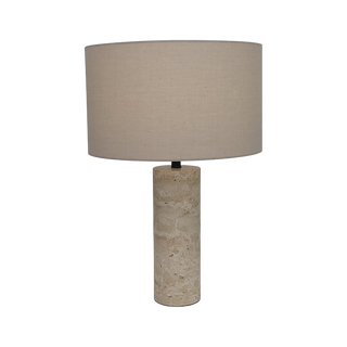 Maria Table Lamp Black & Travertine