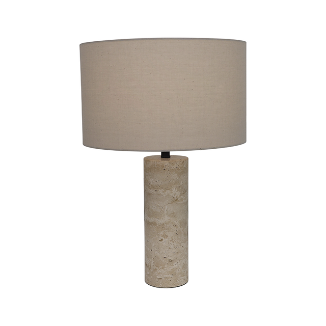 Maria Table Lamp Black & Travertine