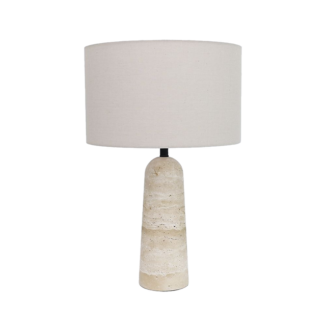 Maria Table Lamp Gold & Travertine