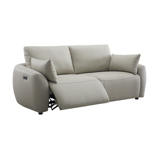Mateo 3 Seater Motion Sofa Alabaster Leather