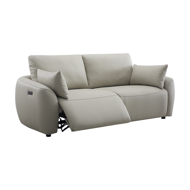 Mateo 3 Seater Motion Sofa Alabaster Leather