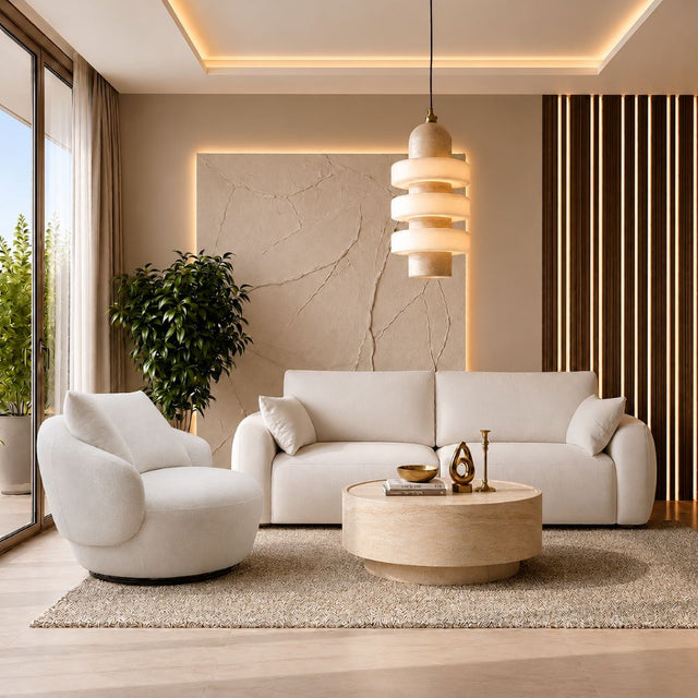 Diane Swivel Lounge Chair Beige