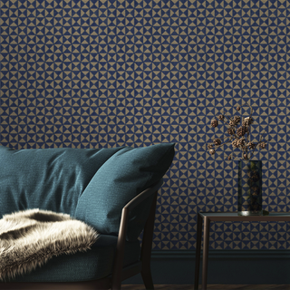 Modena Wallpaper Indigo Mosaic