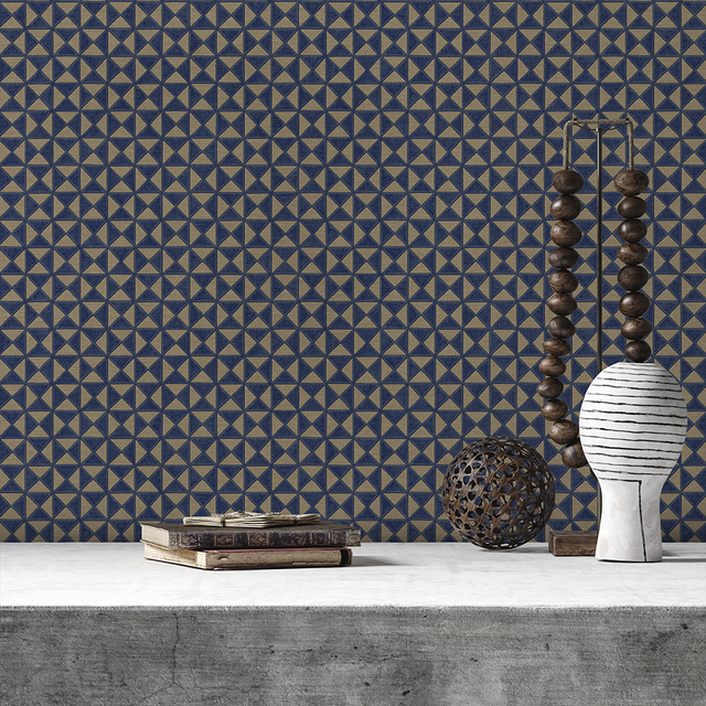 Modena Wallpaper Indigo Mosaic