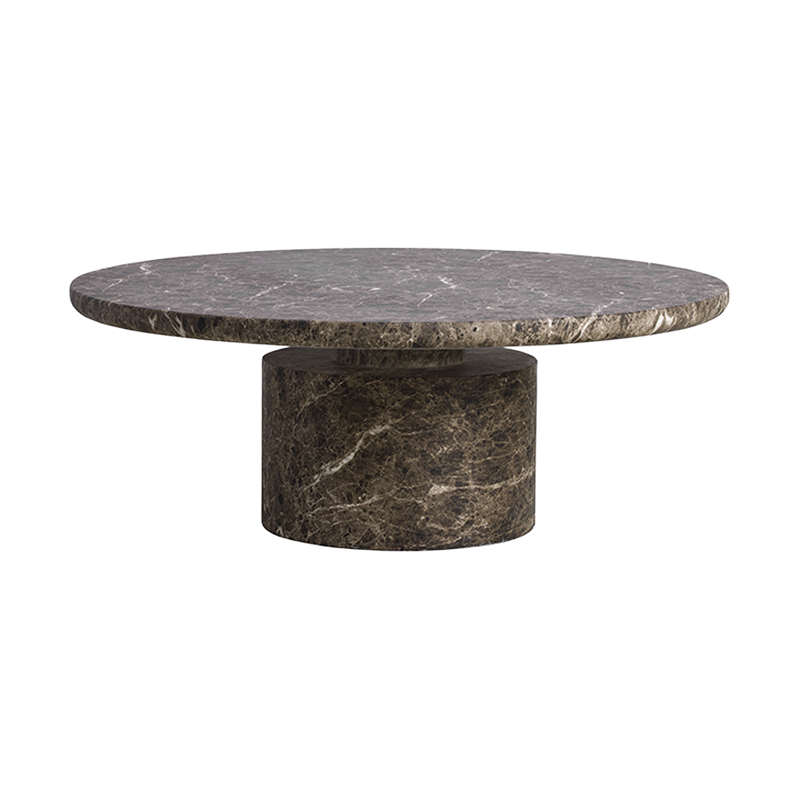 Monaco Round Coffee Table Brown Marble