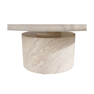 Monaco Round Coffee Table Beige Marble