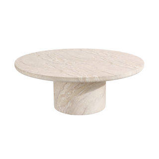 Monaco Round Coffee Table Beige Marble