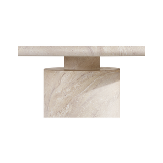 Monaco Round Coffee Table Beige Marble