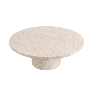 Monaco Round Coffee Table Beige Marble