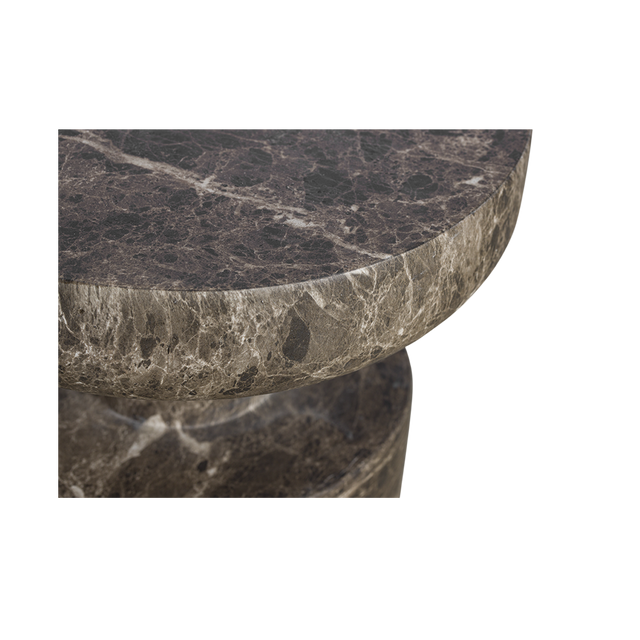 Monaco Round Side Table Brown Marble