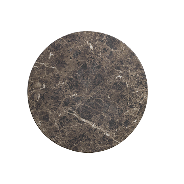 Monaco Round Side Table Brown Marble