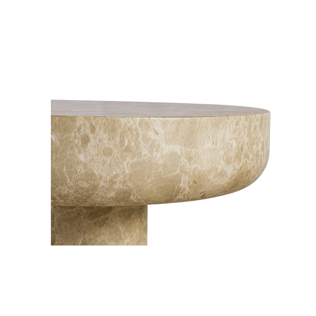 Monaco Round Side Table Gold Marble