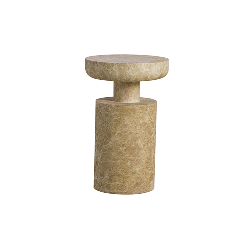Monaco Round Side Table Gold Marble