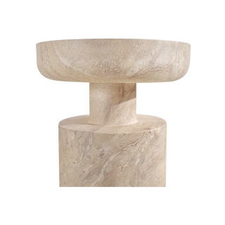 Monaco Round Side Table Beige Marble