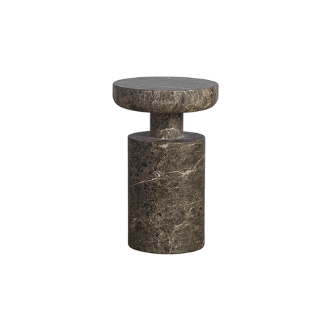 Monaco Round Side Table Brown Marble