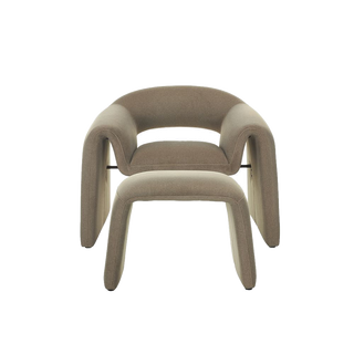 Nora Lounge Chair Soft Taupe w/ Ottoman