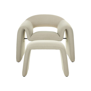 Nora Lounge Chair Light Mocha w/ Ottoman