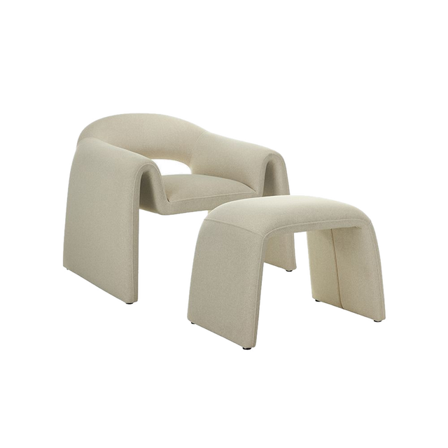 Nora Lounge Chair Light Mocha w/ Ottoman