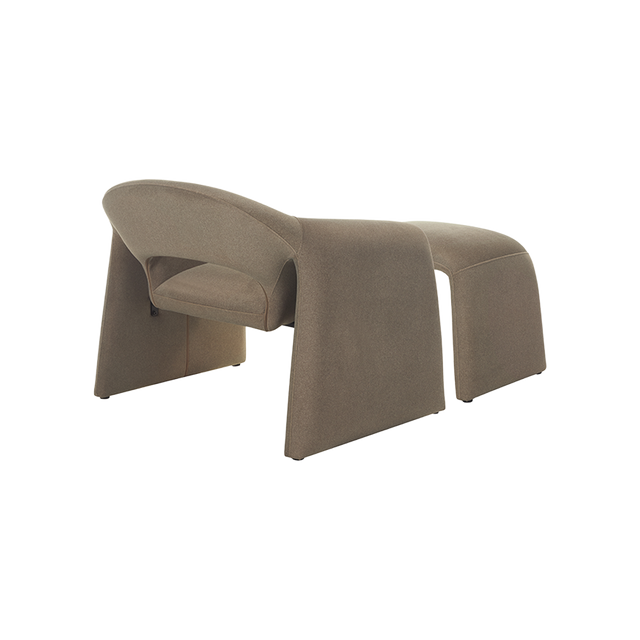 Nora Lounge Chair Soft Taupe w/ Ottoman