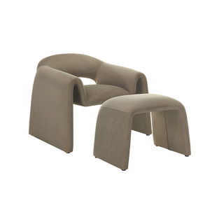 Nora Lounge Chair Soft Taupe w/ Ottoman