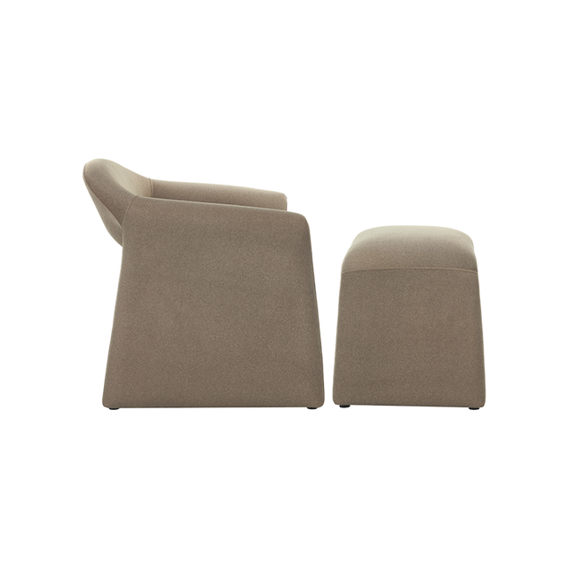 Nora Lounge Chair Soft Taupe w/ Ottoman