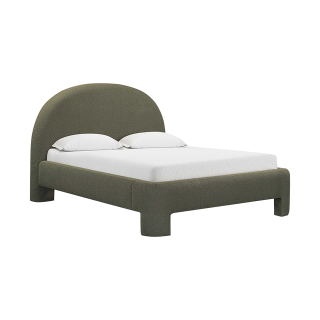 Ophelia Boucle Green Queen Bed