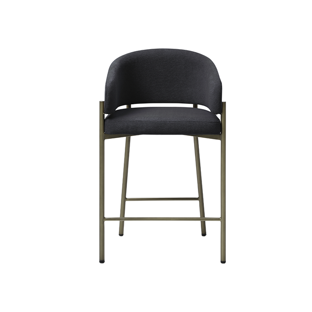 Oxford Counter Stool Black & Brass Frame