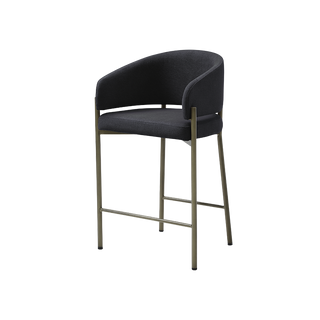 Oxford Counter Stool Black & Brass Frame