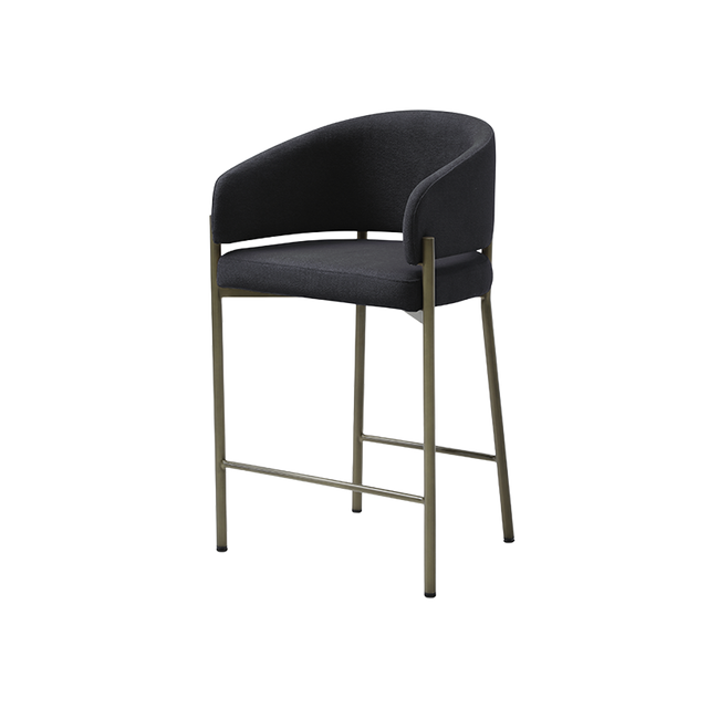 Oxford Counter Stool Black & Brass Frame