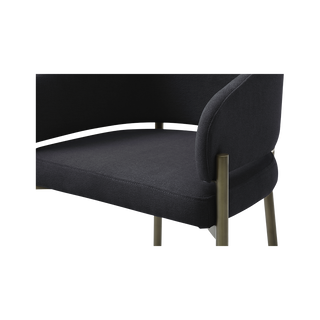 Oxford Counter Stool Black & Brass Frame