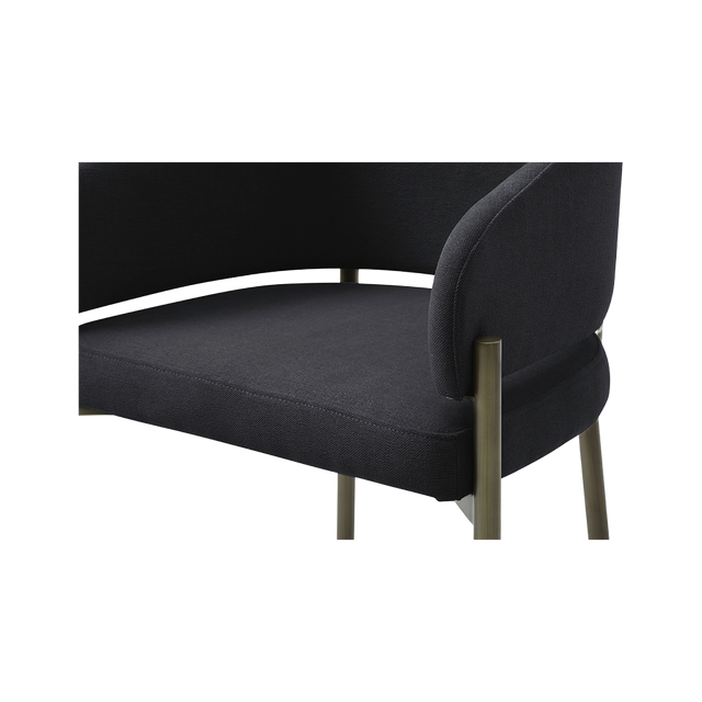 Oxford Counter Stool Black & Brass Frame