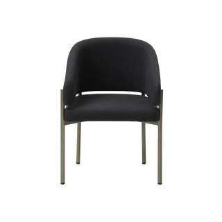 Oxford Dining Chair Black & Brass Frame