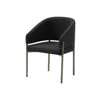 Oxford Dining Chair Black & Brass Frame