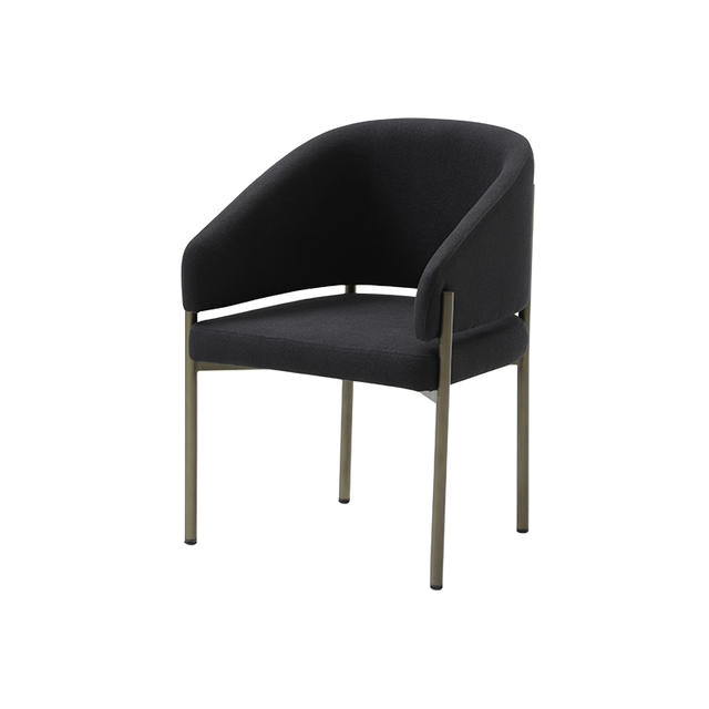 Oxford Dining Chair Black & Brass Frame