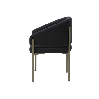 Oxford Dining Chair Black & Brass Frame