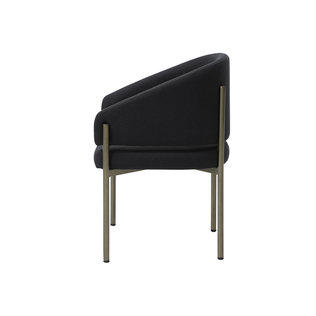 Oxford Dining Chair Black & Brass Frame